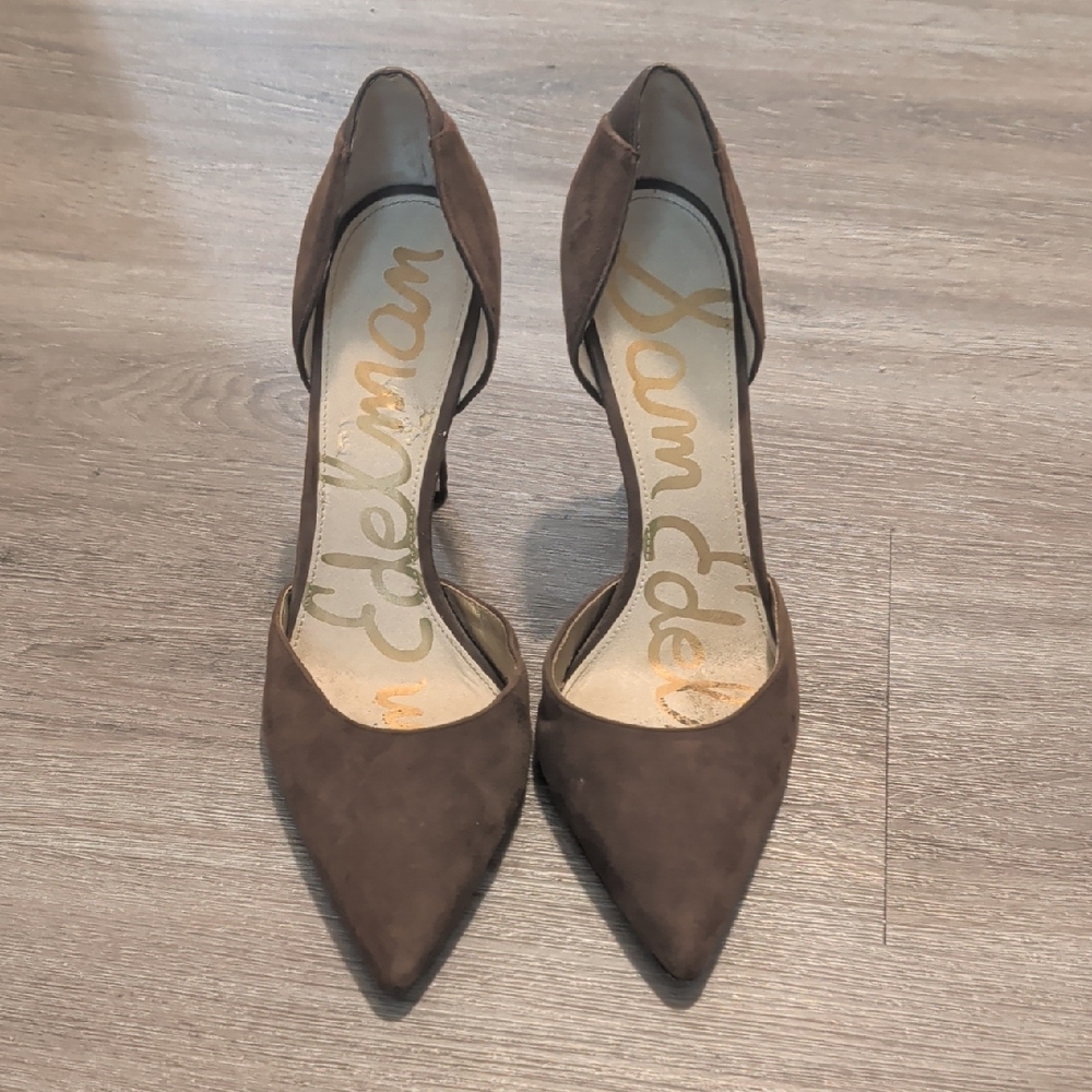 Suede Sam Edelman Dark Brown Pointed Heels